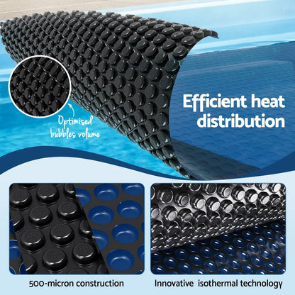 Aqua Buddy Pool Cover 500 Micron 8.5x4.2m w/ Roller 5.55m Swimming Pools Black Solar Blanket - Image 5