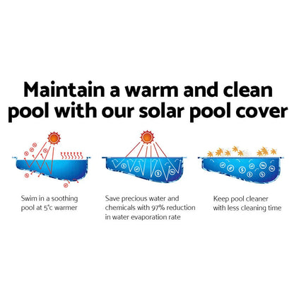 Aqua Buddy Pool Cover 9.5x5m 400 Micron Swimming Pool Solar Blanket Blue Silver - Image 3