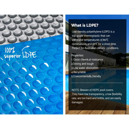Aqua Buddy Pool Cover 9.5x5m 400 Micron Swimming Pool Solar Blanket Blue Silver - Image 4