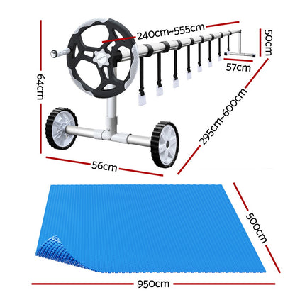 Aqua Buddy Pool Cover 600 Micron Heat Solar Blanket 9.5x5m w/ 5.55m Roller - Image 2