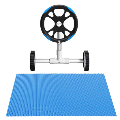 Aqua Buddy Pool Cover 600 Micron Solar Heat 9.5x5m Blanket w/ 5.55m Roller Blue - Image 3