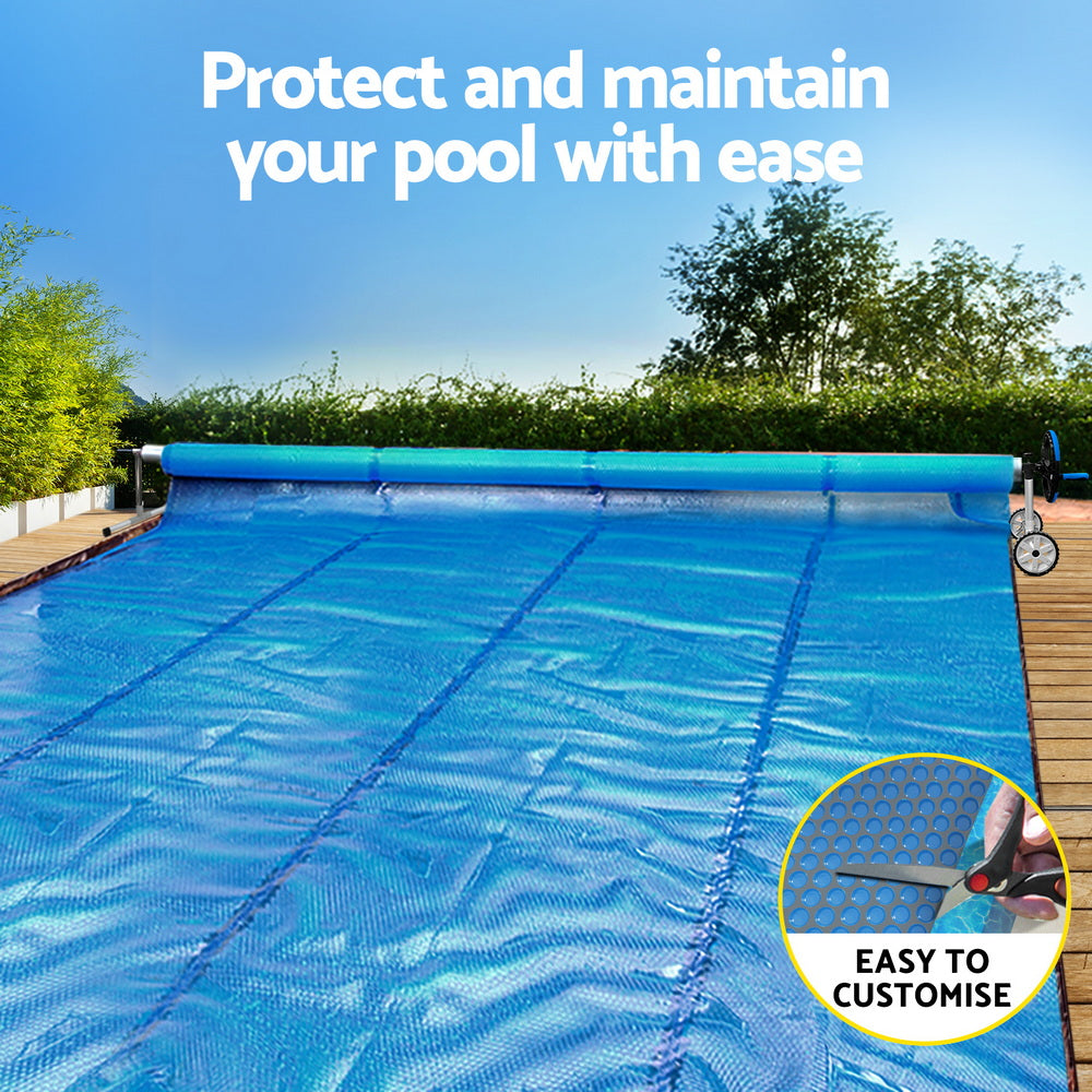 Aqua Buddy Pool Cover 600 Micron Solar Heat 9.5x5m Blanket w/ 5.55m Roller Blue - Image 4