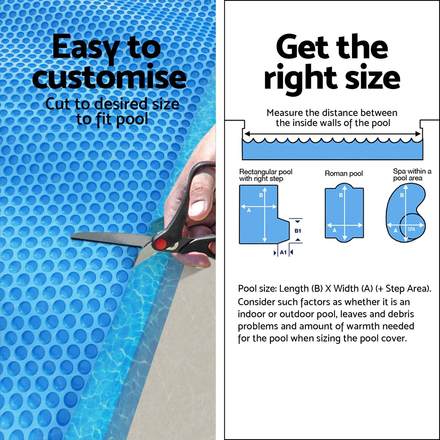 Aqua Buddy Pool Cover 600 Micron 9.5x5m Bubble Heat Solar Blanket Blue Silve - Image 6