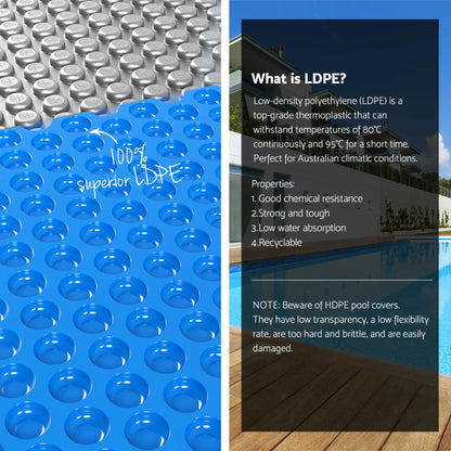 Aqua Buddy Pool Cover 600 Micron 9.5x5m w/ Roller 5.55m Swimming Pools Sliver Solar Blanket - Image 6