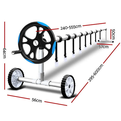 Aquabuddy Pool Cover Roller 5.5m Adjustable Swimming Pool Solar Blanket Reel Blue - Image 2