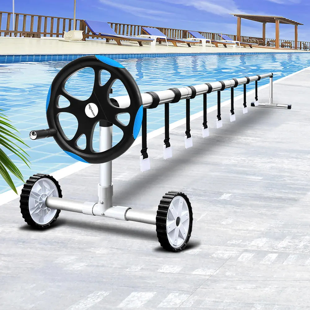 Aquabuddy Pool Cover Roller 5.5m Adjustable Swimming Pool Solar Blanket Reel Blue