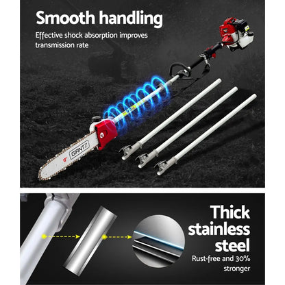 Giantz Pole Chainsaw 2 Stroke Petrol Tree Pruner Long Reach Saw 12 Inch Bar 9 In 1 - Image 5