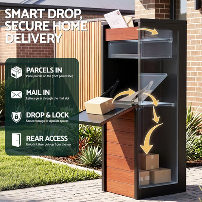 Gardeon Parcel Letterbox Drop Box Package Slot MailBox Walnut - Image 5