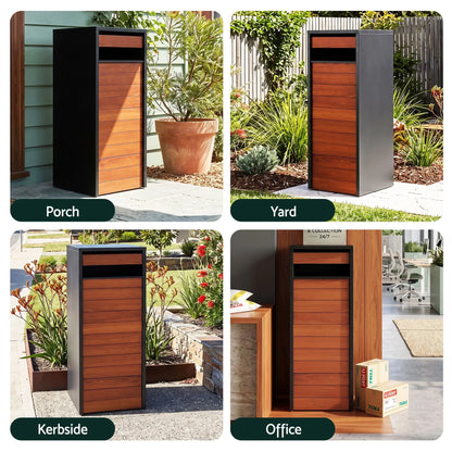 Gardeon Parcel Letterbox Drop Box Package Slot MailBox Walnut - Image 9