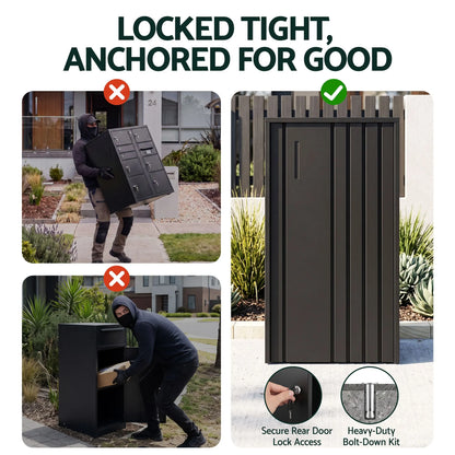 Gardeon Parcel Letterbox Drop Box Package Slot MailBox Black - Image 7
