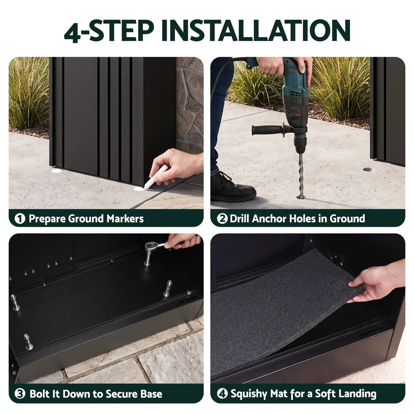 Gardeon Parcel Letterbox Drop Box Package Slot MailBox Black - Image 8