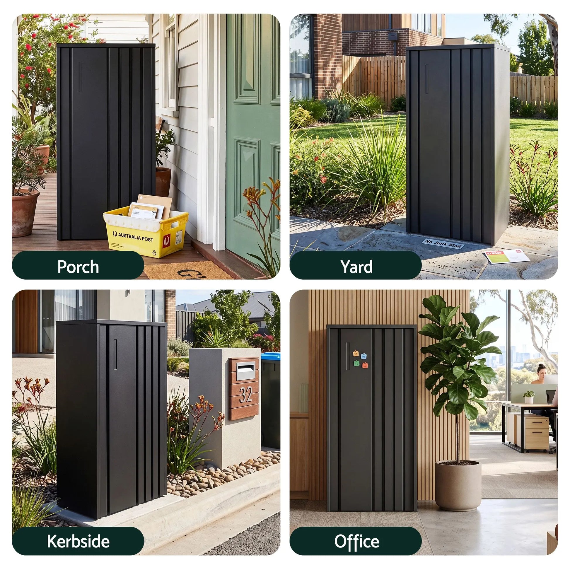 Gardeon Parcel Letterbox Drop Box Package Slot MailBox Black - Image 9