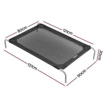 i.Pet Pet Dog Bed Elevated Trampoline Durable Raised Heavy Duty Large Dogs 90x137cm Black - Image 2