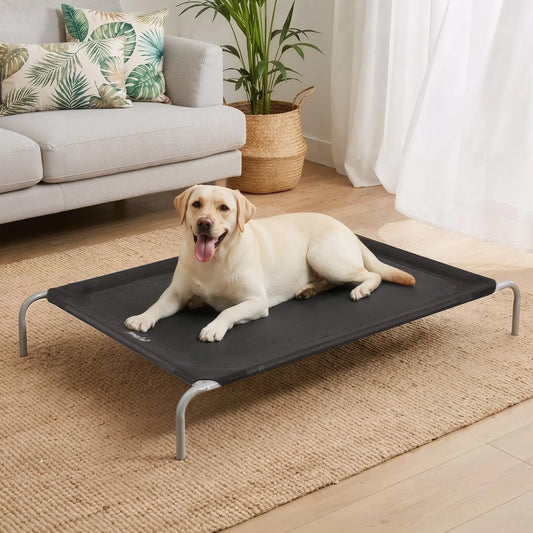 i.Pet Pet Dog Bed Elevated Trampoline Durable Raised Heavy Duty Large Dogs 90x137cm Black - Image 7