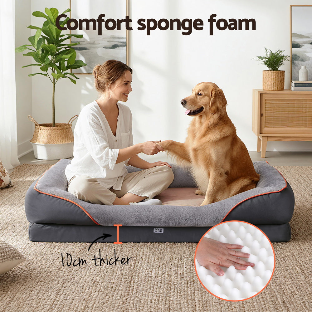 i.Pet Pet Bed Orthopedic Washable Dog Bed Plush Fleece Sofa Cushion Mat - Image 4