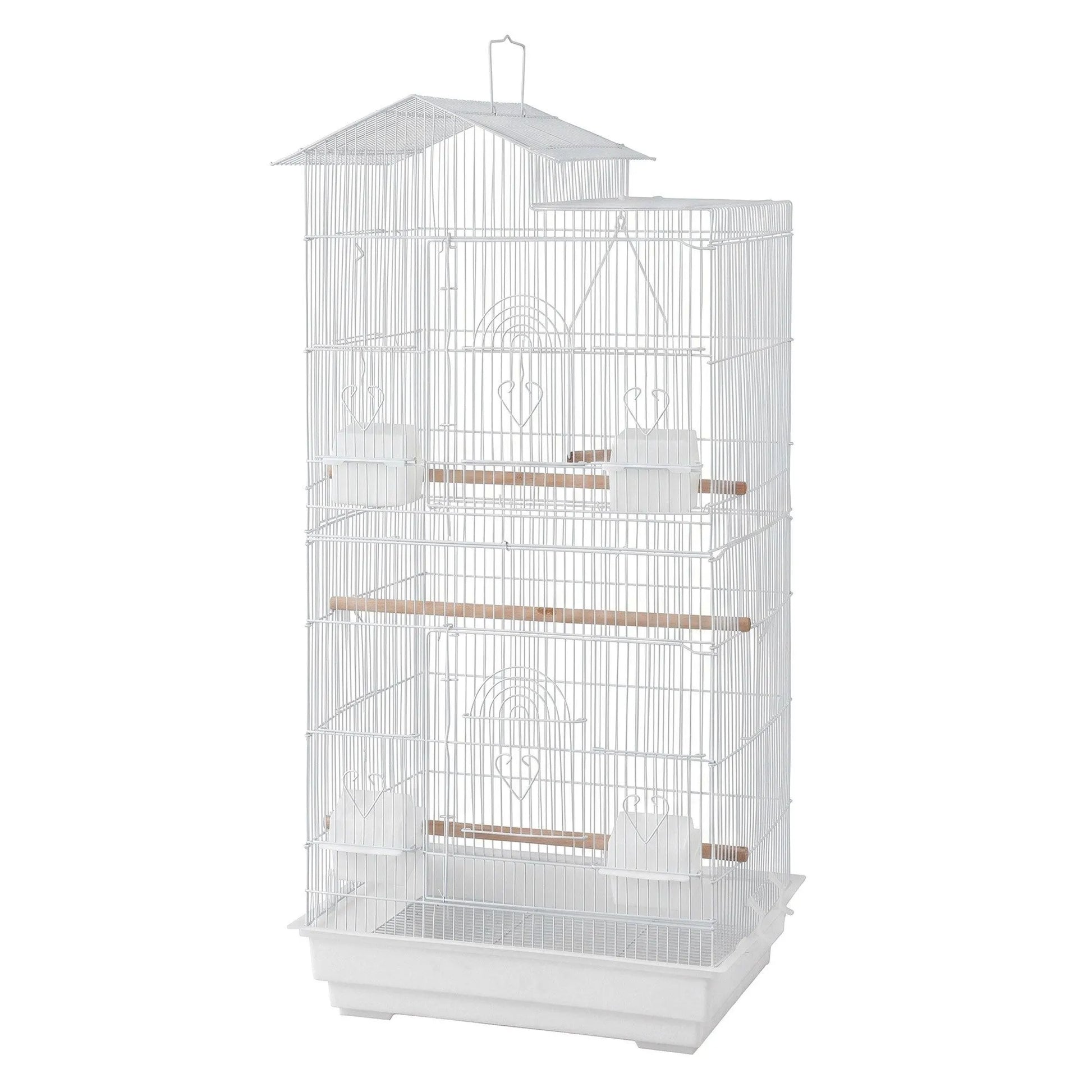 i.Pet 100cm Bird Cage Aviary Parrot Budgie White - Image 2