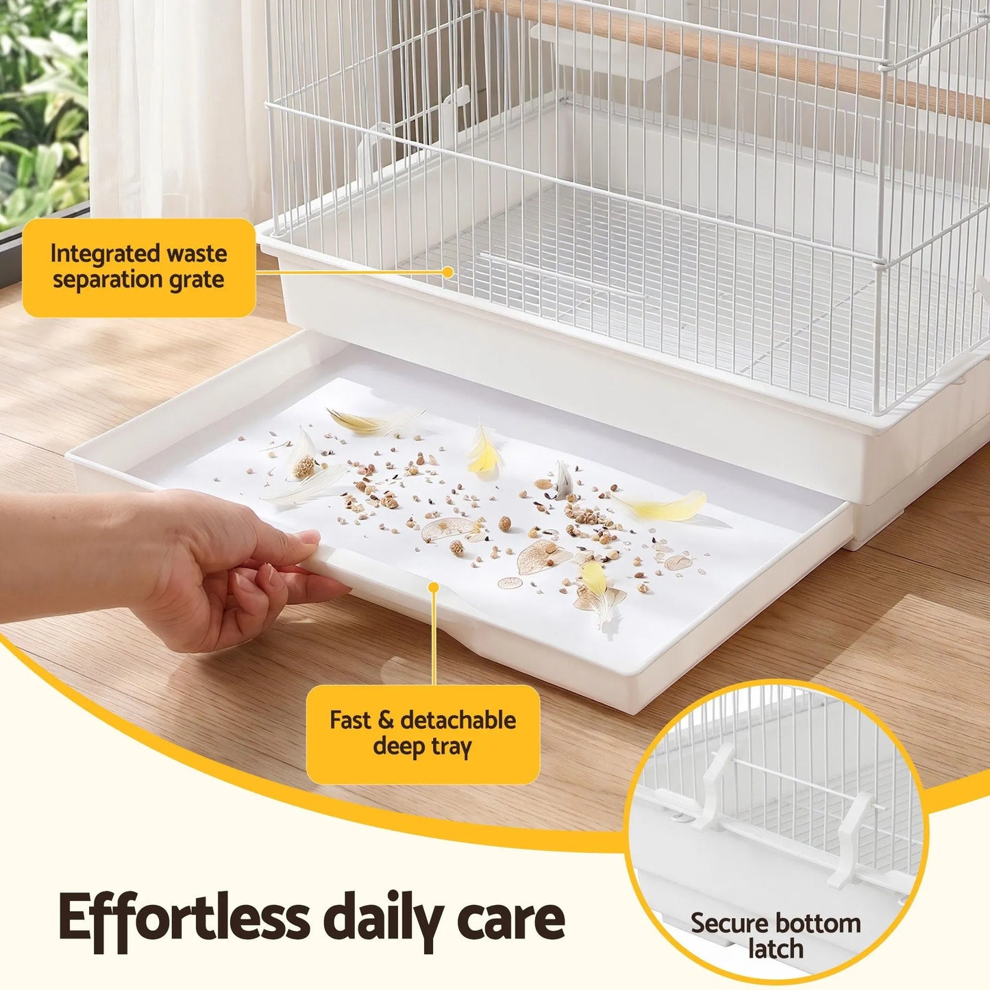 i.Pet 100cm Bird Cage Aviary Parrot Budgie White - Image 8