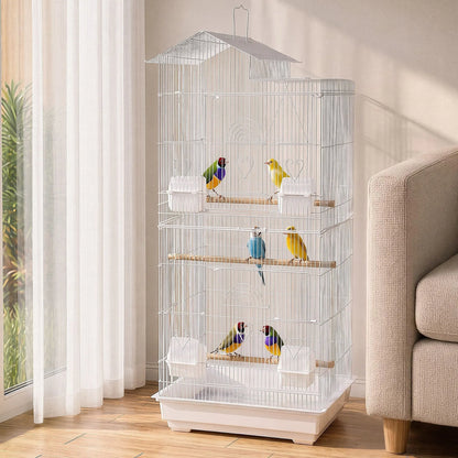 i.Pet 100cm Bird Cage Aviary Parrot Budgie White - Image 9