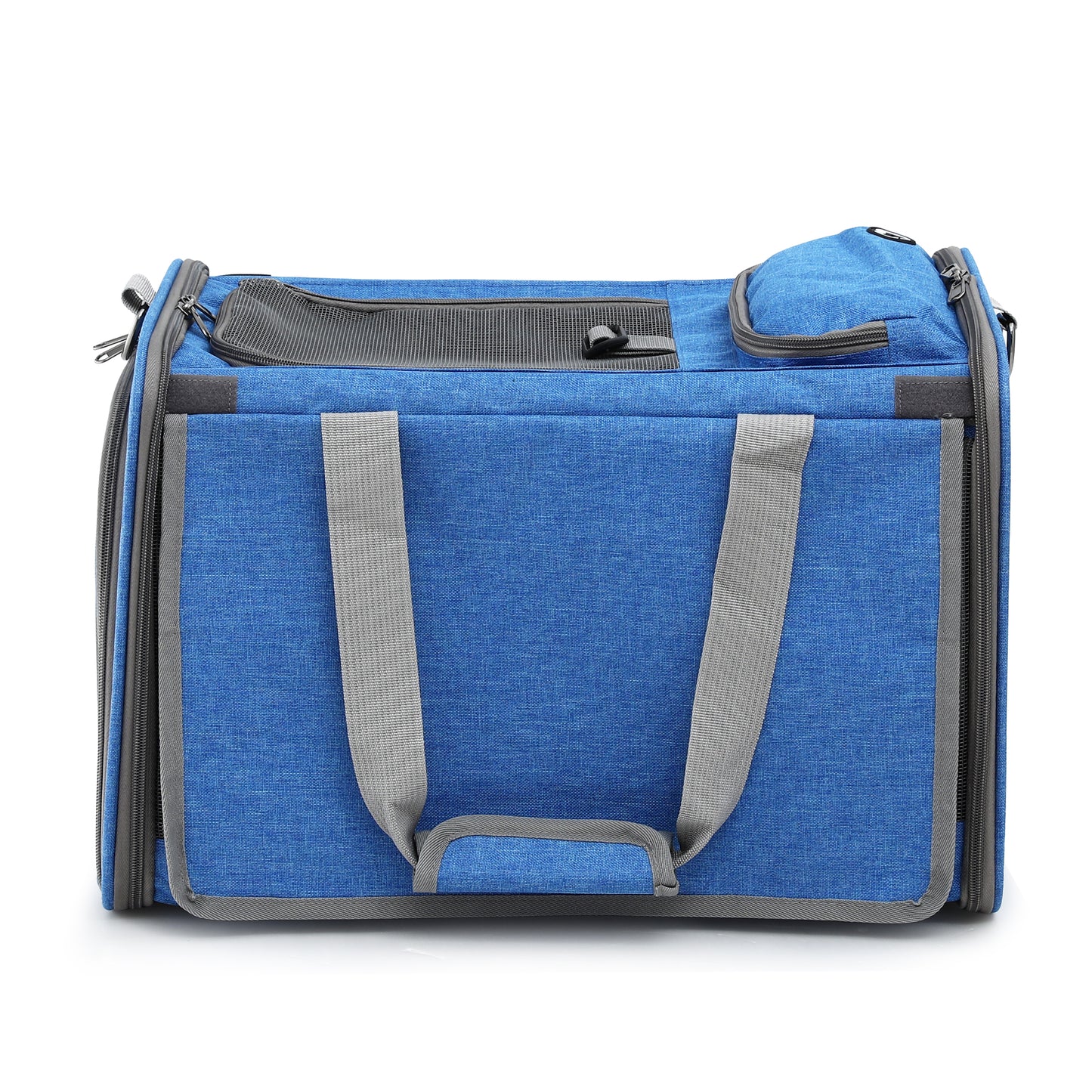 i.Pet Pet Carrier Bag Foldable Dog Cat Durable Crate Travel Cage Portable Car Kennel Blue - Image 3