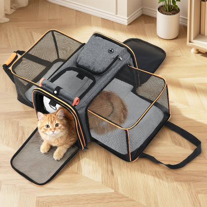 i.Pet Pet Carrier Bag Foldable Expandable Dog Cat Travel Cage Portable Car Kennel - Image 7