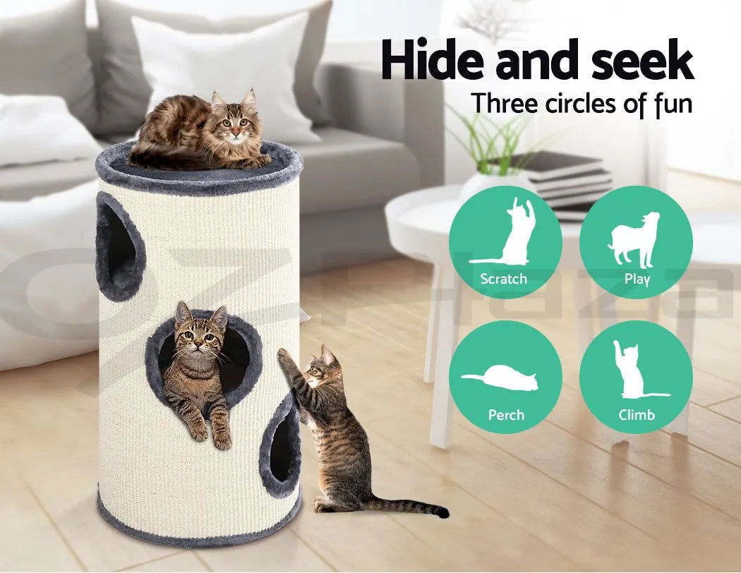 i.Pet Cat Tree 70cm Scratching Post Tower Scratcher Trees Wood Condo House Toys - Image 6