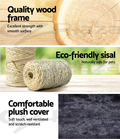 i.Pet Cat Tree 70cm Scratching Post Tower Scratcher Trees Wood Condo House Toys - Image 7