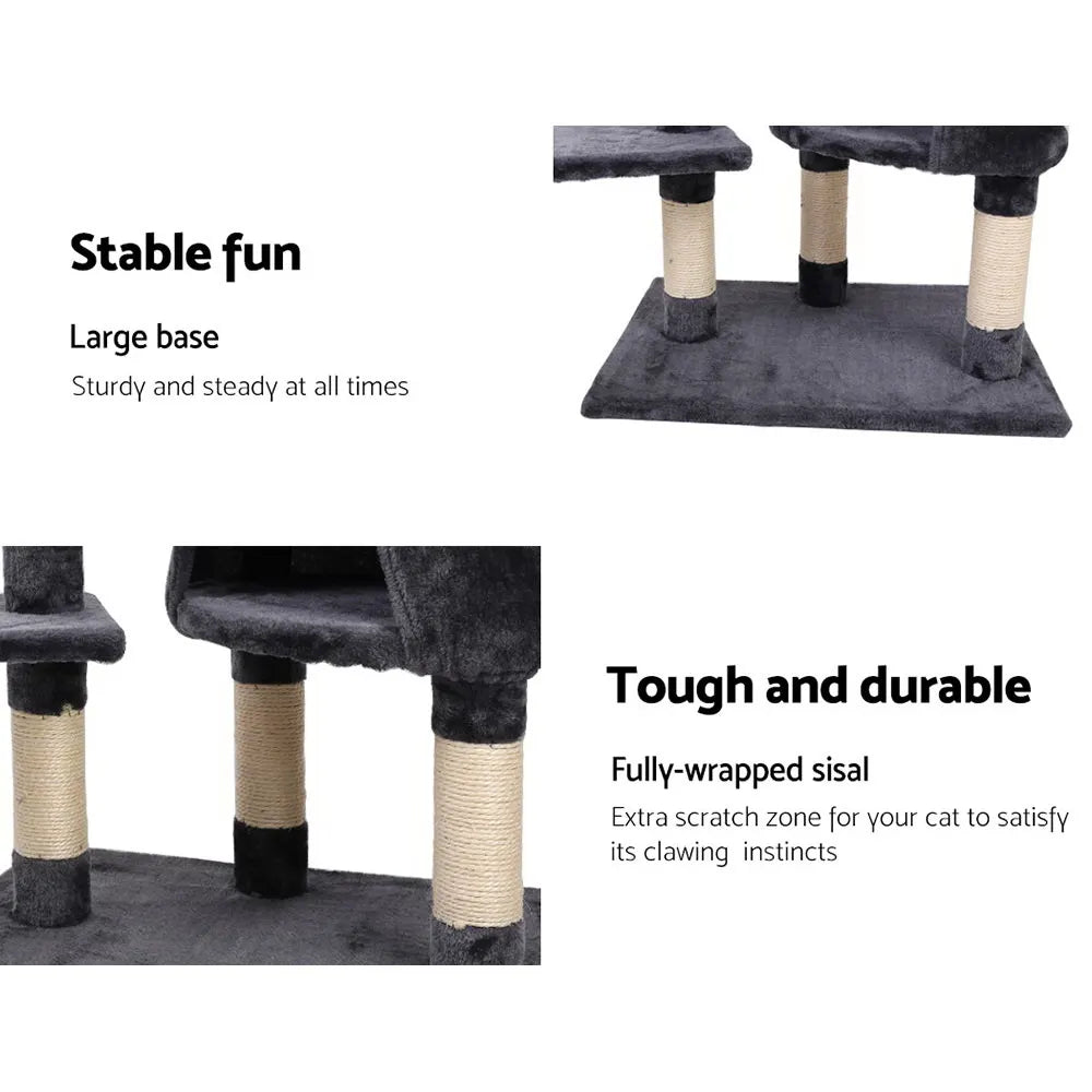 i.Pet Cat Tree 120cm Tower Scratching Post Scratcher Wood Condo House Bed Toys - Image 6