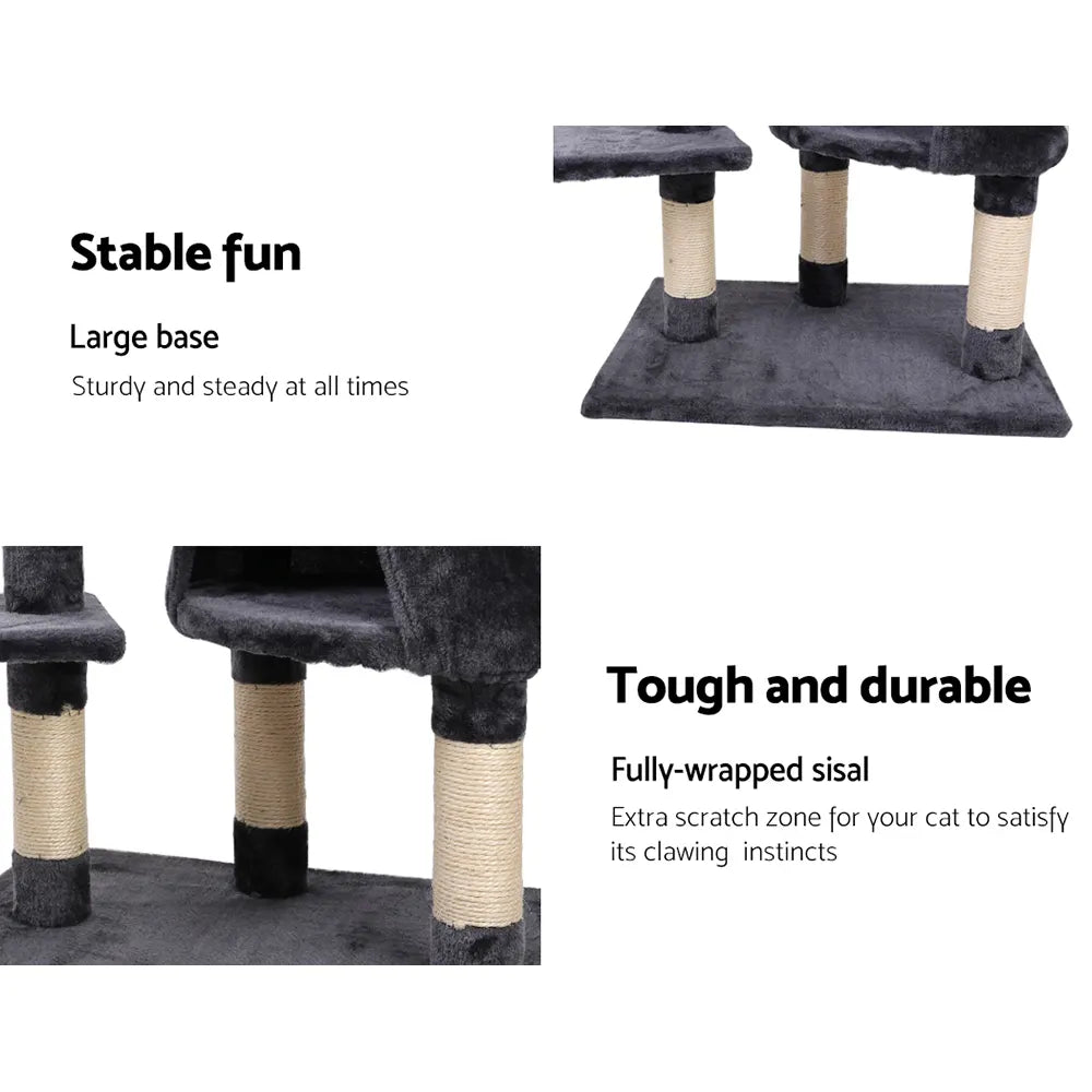 i.Pet Cat Tree 120cm Tower Scratching Post Scratcher Wood Condo House Bed Toys - Image 7