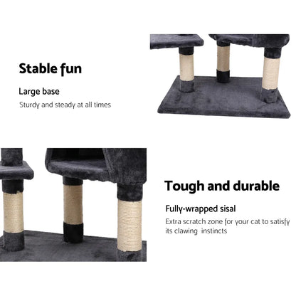 i.Pet Cat Tree 120cm Tower Scratching Post Scratcher Wood Condo House Bed Toys - Image 7