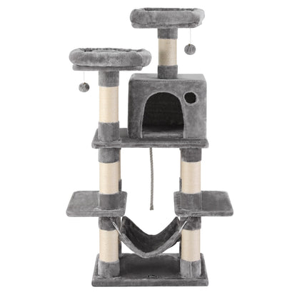 i.Pet Cat Tree 145cm Tower Scratching Post Trees Scratcher Condo House Light Grey - Image 3