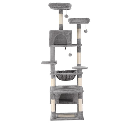 i.Pet Cat Tree 184cm Tower Scratching Post Trees Scratcher Condo House Light Grey - Image 3