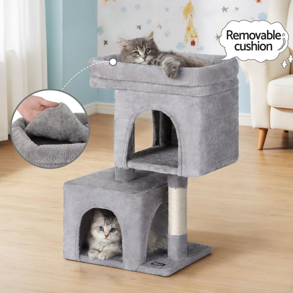 i.Pet Cat Tree 67cm Tower Scratching Post Trees Scratcher Condo House Light Grey - Image 5