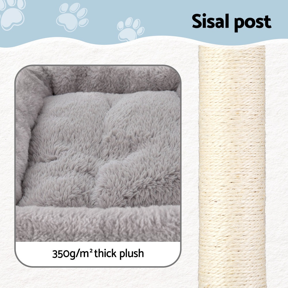 i.Pet Cat Tree 67cm Tower Scratching Post Trees Scratcher Condo House Light Grey - Image 6