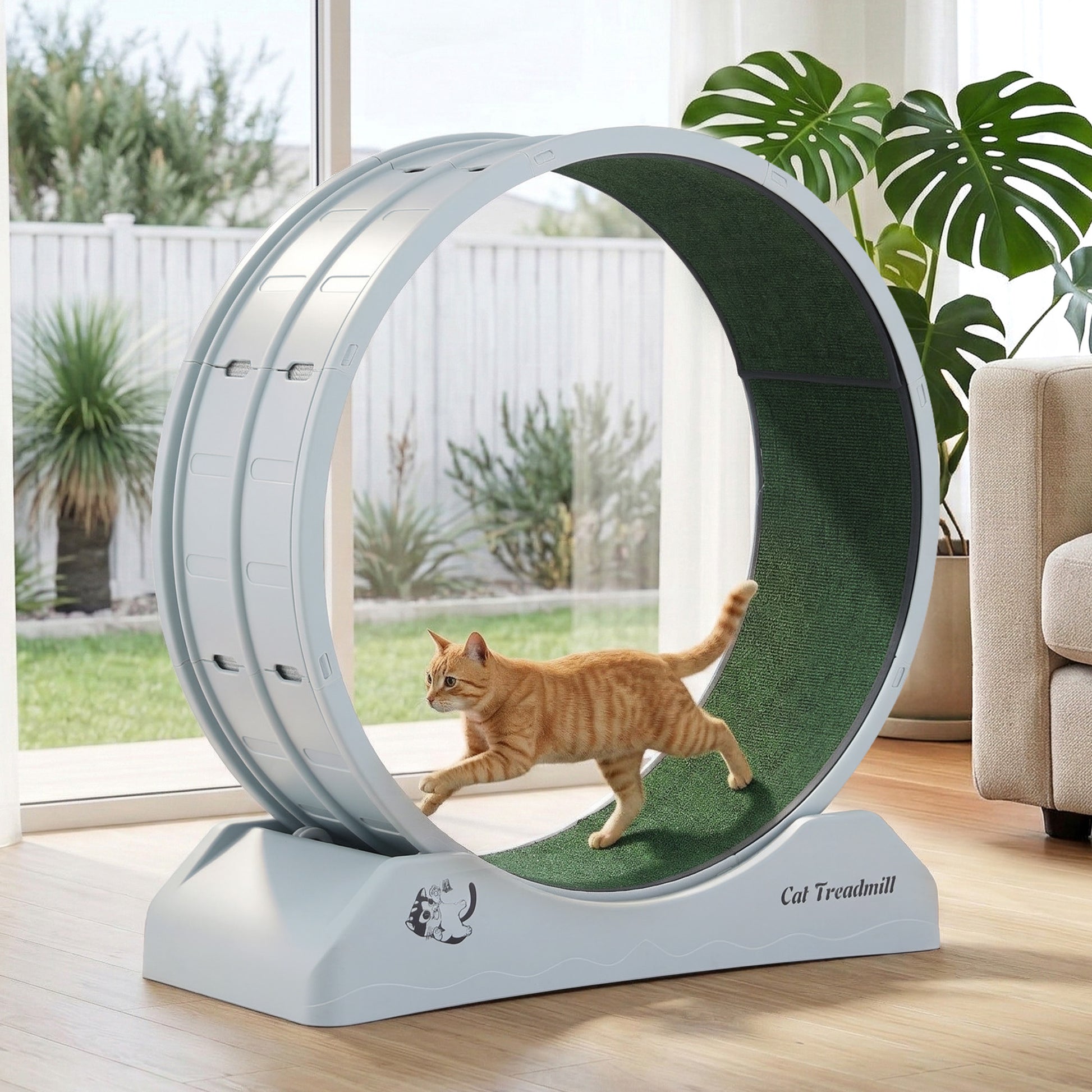 i.Pet Cat Exercise Wheel Treadmill Indoor 80cm Blue & Green - Image 9