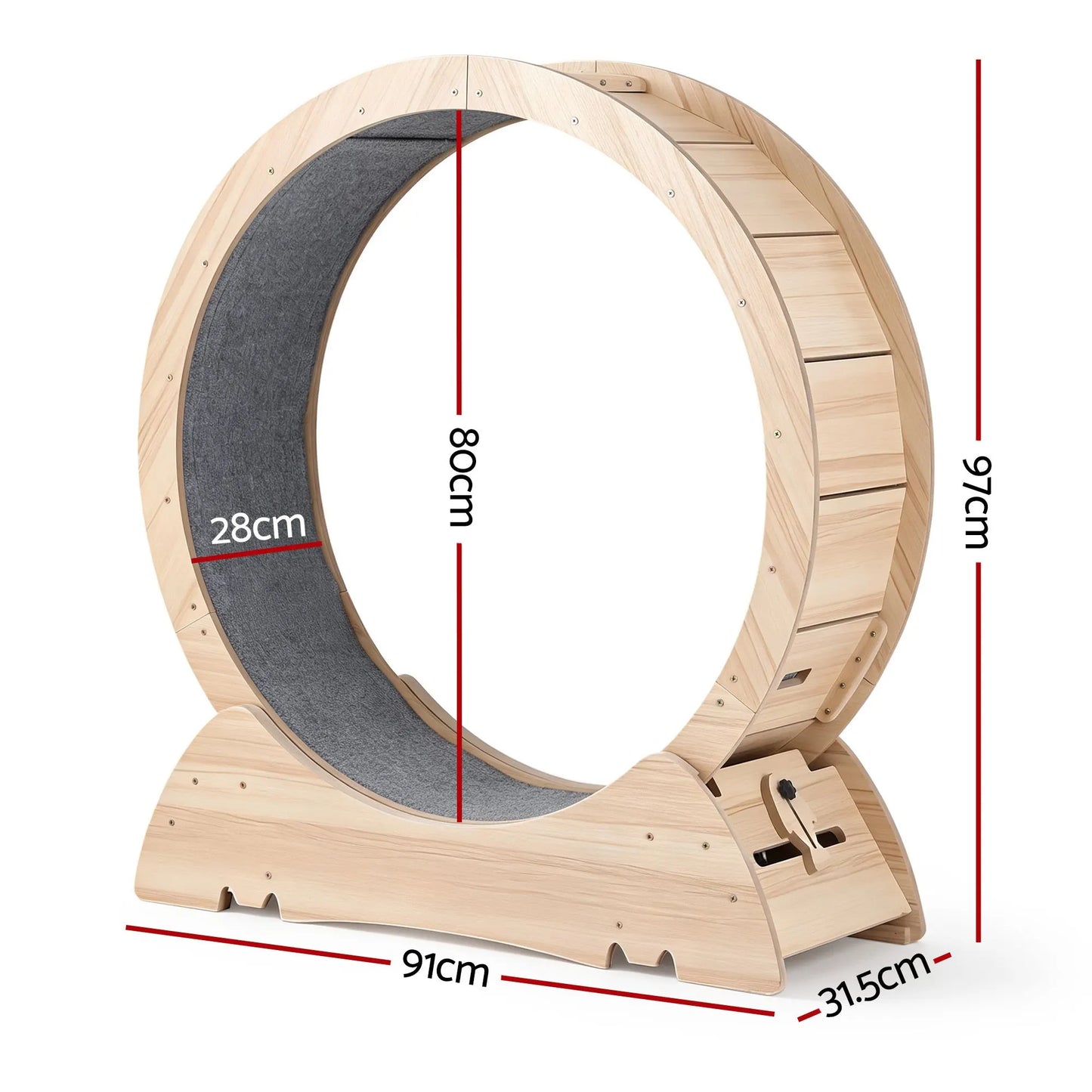 i.Pet Wooden Cat Exercise Wheel 91cm Indoor Cat Treadmill Large - Image 2