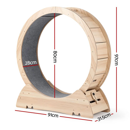 i.Pet Wooden Cat Exercise Wheel 91cm Indoor Cat Treadmill Large - Image 2