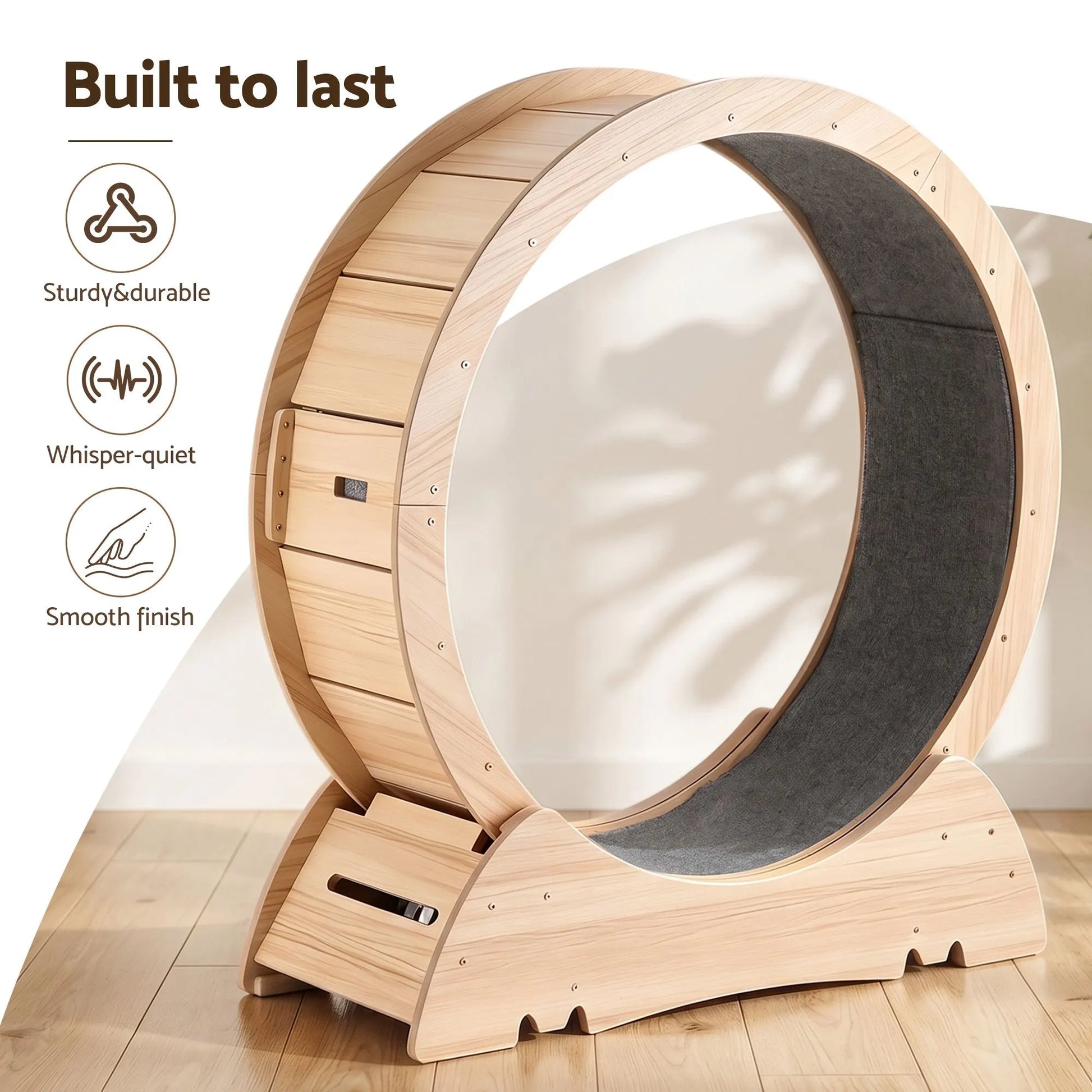 i.Pet Wooden Cat Exercise Wheel 91cm Indoor Cat Treadmill Large - Image 4