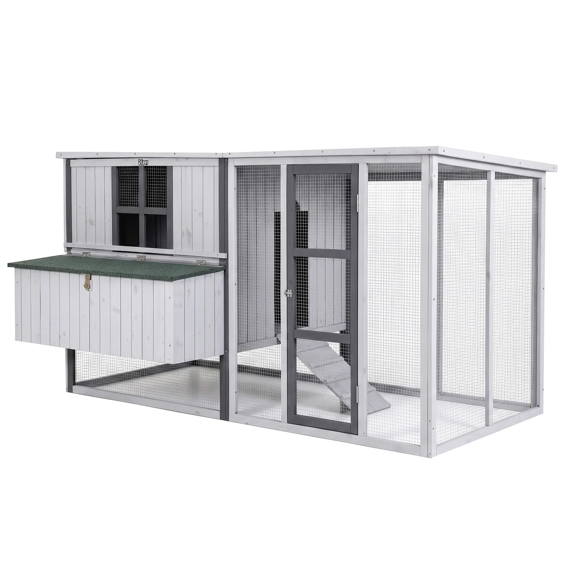 i.Pet Chicken Coop 219cm Rabbit Hutch Poultry Cage Outdoor Enclosure Wood - Image 3
