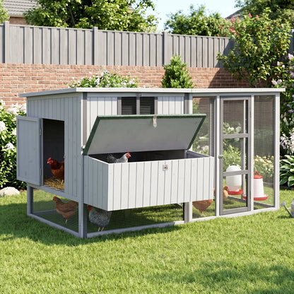 i.Pet Chicken Coop 219cm Rabbit Hutch Poultry Cage Outdoor Enclosure Wood - Image 9