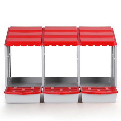 i.Pet Chicken Nesting Box 3 Hole Roll Away Poultry Hen Laying Egg Hutch Red - Image 3