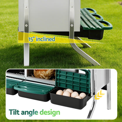 i.Pet Chicken Nesting Box Roll Away Metal Nesting Box Wall Mounted 6 Holes Green - Image 5