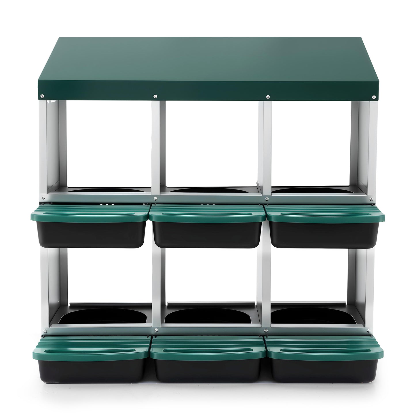 i.Pet Chicken Nesting Box Roll Away Metal Nesting Box Wall Mounted 6 Holes Green - Image 3