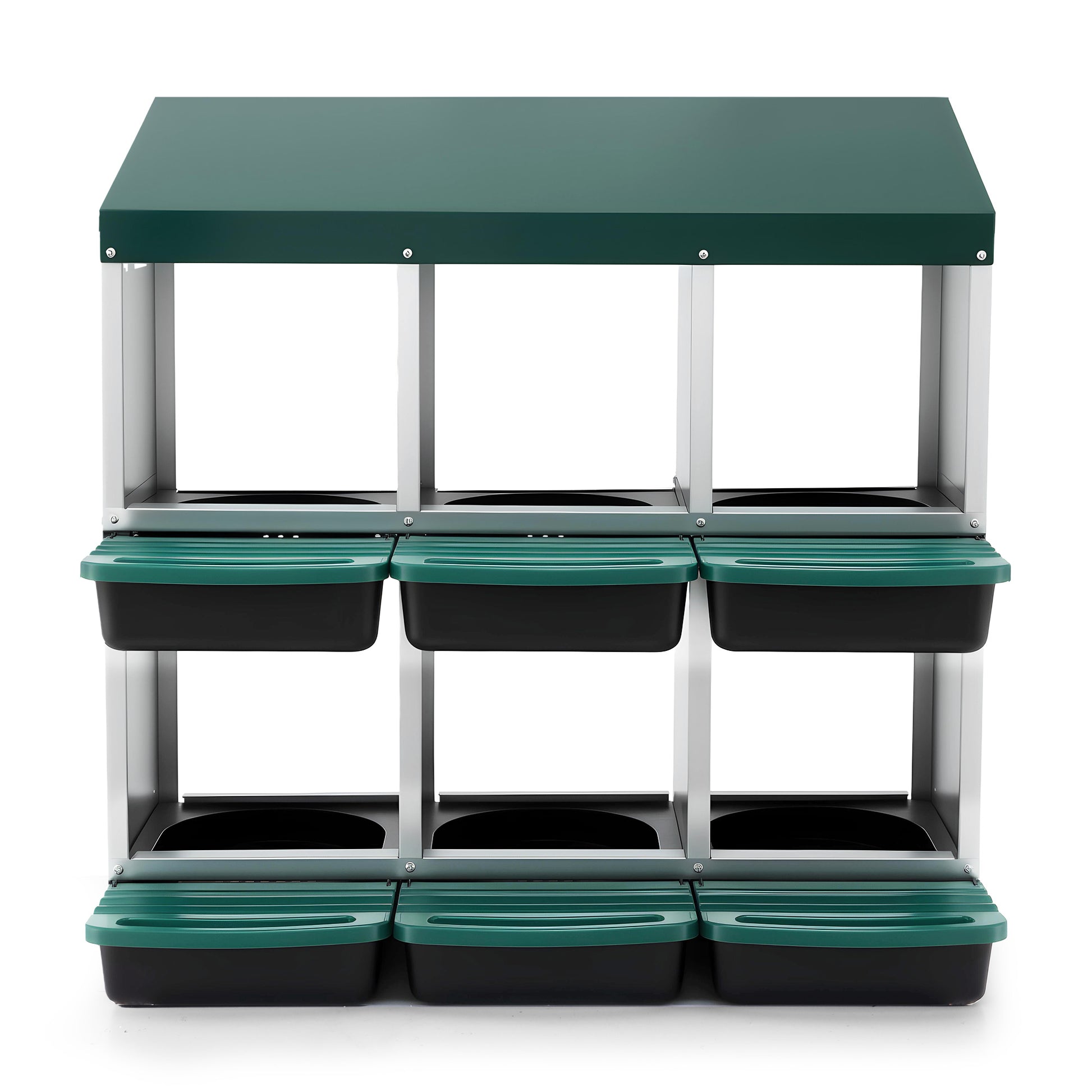i.Pet Chicken Nesting Box Roll Away Metal Nesting Box Wall Mounted 6 Holes Green - Image 3