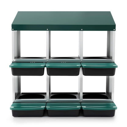 i.Pet Chicken Nesting Box Roll Away Metal Nesting Box Wall Mounted 6 Holes Green - Image 3