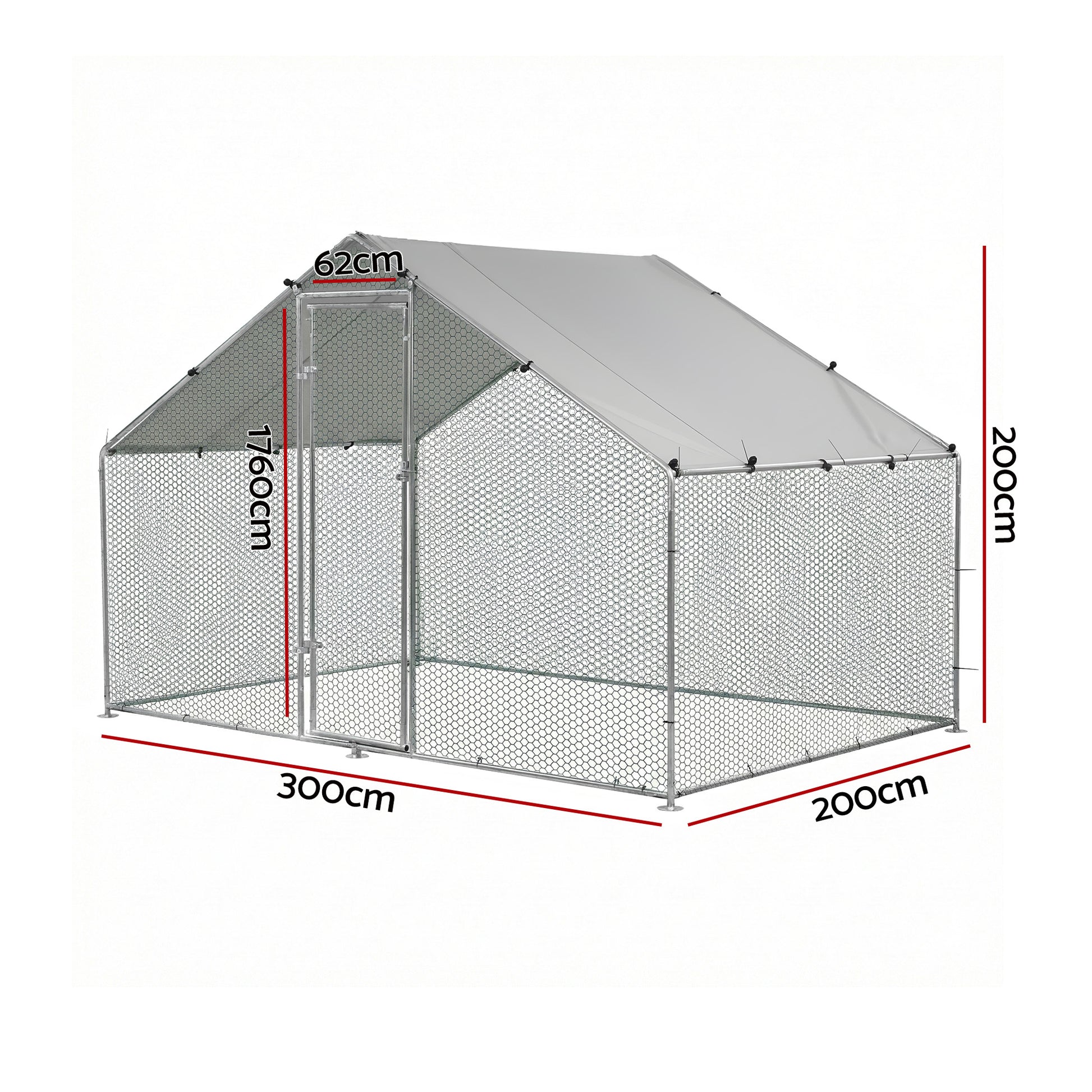 i.Pet Chicken Coop Rabbit Hutch Outdoor Run Walk in Hen Cage Ferret House 3x2x2m - Image 2