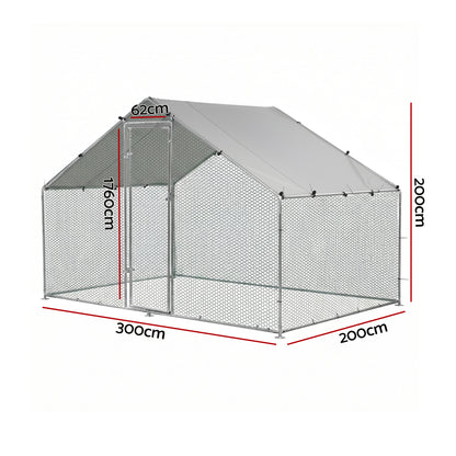 i.Pet Chicken Coop Rabbit Hutch Outdoor Run Walk in Hen Cage Ferret House 3x2x2m - Image 2