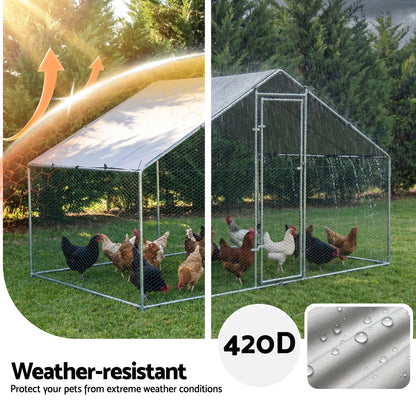 i.Pet Chicken Coop Rabbit Hutch Outdoor Run Walk in Hen Cage Ferret House 3x2x2m - Image 6