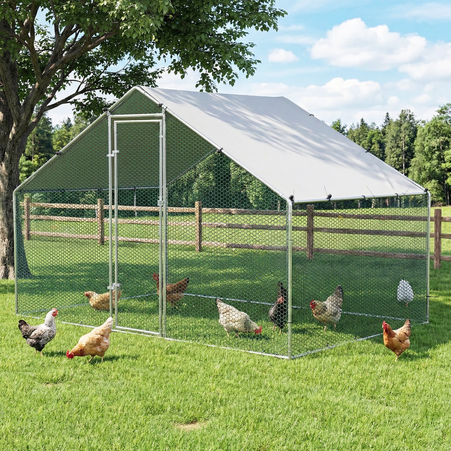 i.Pet Chicken Coop Rabbit Hutch Outdoor Run Walk in Hen Cage Ferret House 3x2x2m - Image 8
