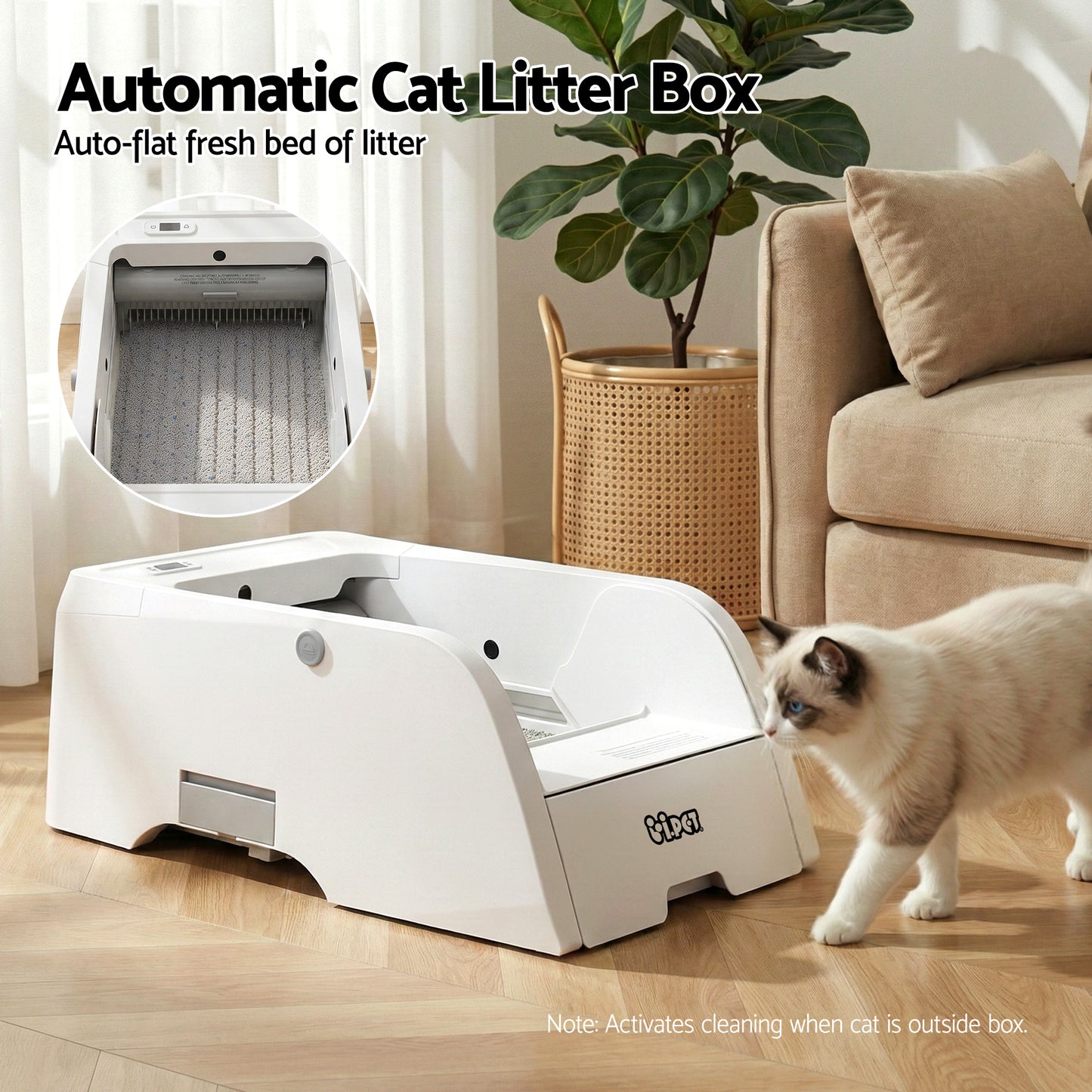 i.pet Automatic Cat Litter Box Self Cleaning Smart Pet Toilet App Control 5L White - Image 4