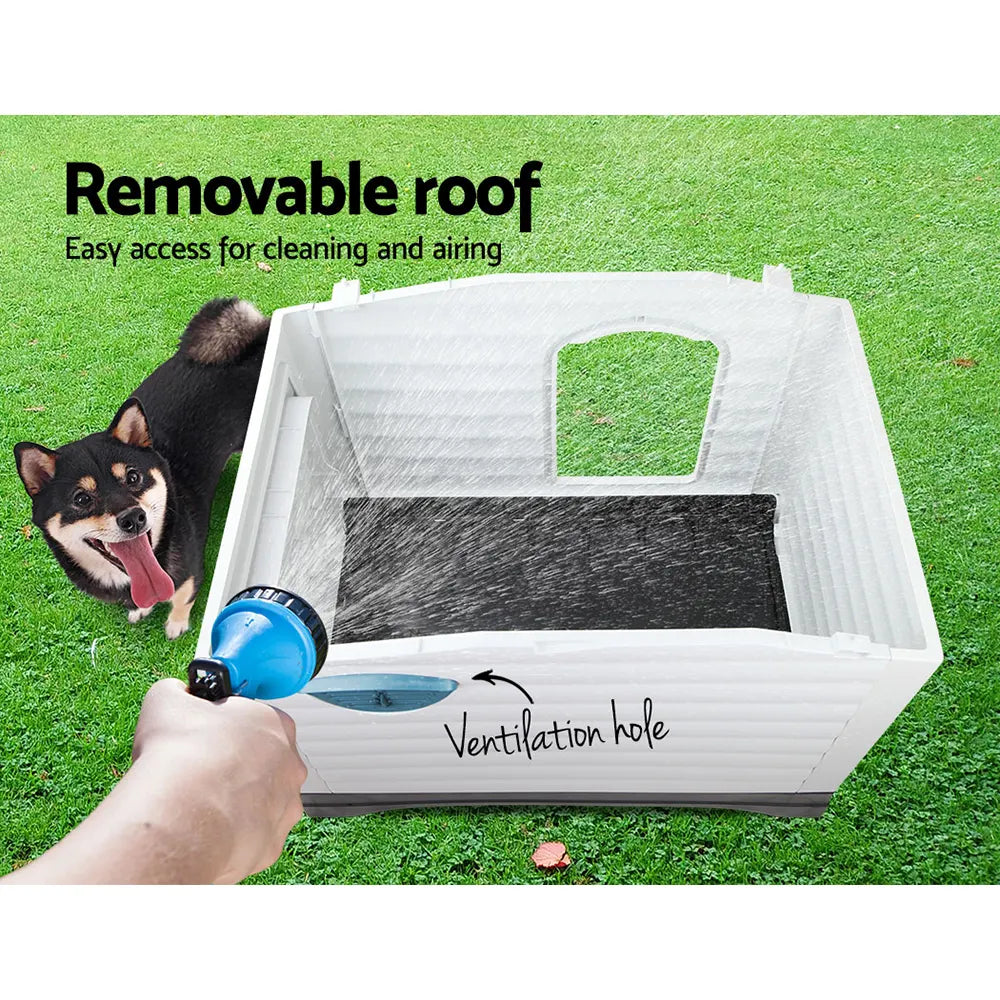 i.Pet Dog Kennel House Extra Large Outdoor Plastic Puppy Pet Cabin Shelter XL Blue - Image 6